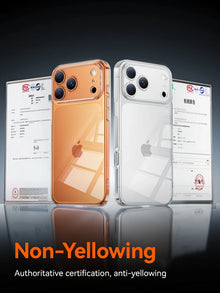 Kristallklare stoßfeste Handyhülle mit Vergilbungsschutz für iPhone