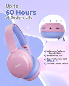 Acer Kinder Bluetooth Kopfhörer 85/94 dB Over-Ear mit Mikrofon